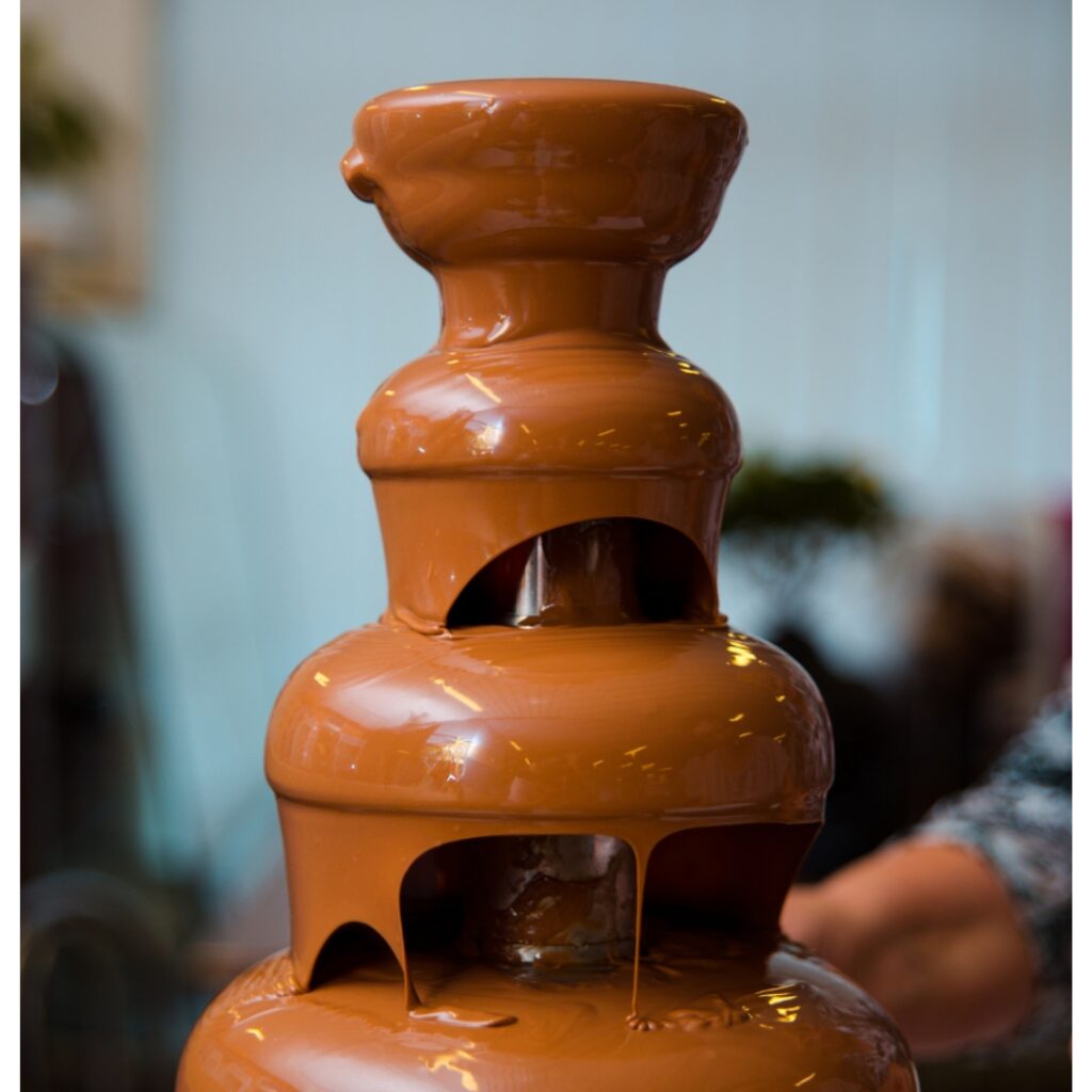 Fontaine de chocolat lors d'un événement traiteur